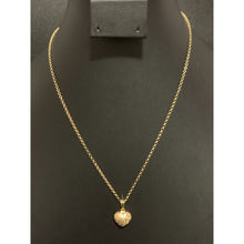 Load image into Gallery viewer, 18K Gold Necklace Chain Rolo 17.75 inches Heart Pendant Two Tone 2.05 grams - Rafant