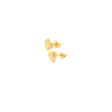 Load image into Gallery viewer, 18K Yellow Gold Earrings Heart Stud Textured Small 1.04 grams - Rafant