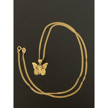 Load image into Gallery viewer, 18K Gold Necklace Chain 17.75 inches with Butterfly Pendant 2.68 grams - Rafant