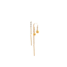 Load image into Gallery viewer, 18K Yellow Gold Earrings Threaders Balls Very Tiny 0.26 grams - Rafant
