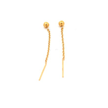 Load image into Gallery viewer, 18K Yellow Gold Earrings Threaders Balls Very Tiny 0.26 grams - Rafant