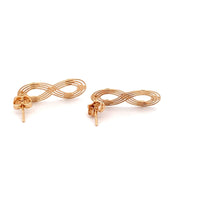 Load image into Gallery viewer, 18K Gold Earrings Infinity Post White Yellow Gold 2.12 grams - Rafant