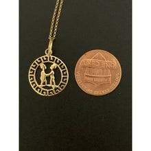 Load image into Gallery viewer, 18K Saudi Gold Necklace Chain 19.50" with Zodiac Sign Gemini - Rafant