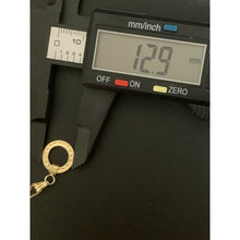 Load image into Gallery viewer, 18K Saudi Gold Necklace Chain 15.75" w/ Circle Round Pendant Hoops Earrings Set - Rafant