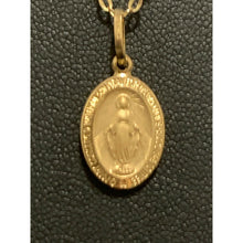 Load image into Gallery viewer, 18K Saudi Gold Necklace Chain 17.75" with Mother Mary Pendant - Rafant