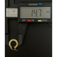 Load image into Gallery viewer, 18K Saudi Gold Necklace Chain 15.75" w/ Circle Round Pendant Hoops Earrings Set - Rafant