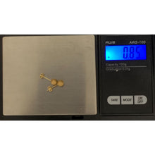 Load image into Gallery viewer, 18K Gold Earrings Stud Ball Frosted Matte 0.85 grams - Rafant