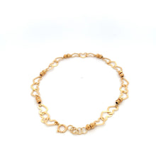 Load image into Gallery viewer, 18K Yellow Gold Bracelet Heart Beads 2.46 grams 7.5 inches - Rafant