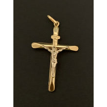 Load image into Gallery viewer, 18K Gold Pendant Cross Jesus Christ Two Tone White Yellow Gold 2.10 grams - Rafant