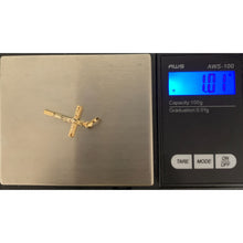 Load image into Gallery viewer, 18K Gold Pendant Cross Jesus Christ Two Tone Yellow White Gold 1.01 grams - Rafant