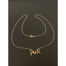 Load image into Gallery viewer, 18K Gold Necklace Chain 16.5 inches Love Charm Cubic Zirconia 2.21 grams - Rafant