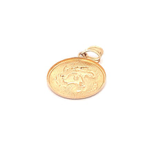 Load image into Gallery viewer, 18K Gold Pendant Round Dragon Lucky Charm - Rafant