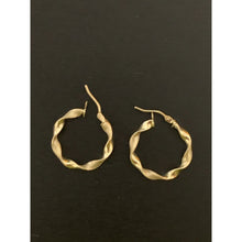 Load image into Gallery viewer, 18K Gold Earrings Hoops Loops Twist 1.51 grams - Rafant