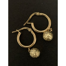 Load image into Gallery viewer, 18K Gold Earrings Hoops Balls Small 1.61 grams - Rafant