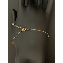 Load image into Gallery viewer, 18K Gold Bracelet 7 inches plus 1" Flower Charms Cubic Zirconia 1.98 grams - Rafant