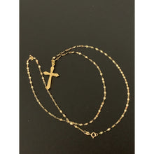 Load image into Gallery viewer, 18K Gold Necklace Chain 17.75 inches with Cross Pendant 1.69 grams - Rafant