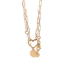 Load image into Gallery viewer, 18K Yellow Gold Bracelet Paperclip Heart 7.5 inches 2.32 grams - Rafant