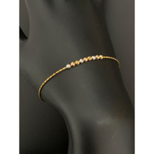 Load image into Gallery viewer, 18K Gold Bracelets Beaded Tricolor Yellow White Rose Size 7 inches 1.29 grams - Rafant