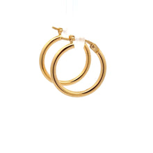 Load image into Gallery viewer, 18K Gold Earrings Hoops Polished Small 1.09 grams - Rafant
