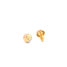 Load image into Gallery viewer, 18K Gold Earrings Stud Tricolor White Yellow Rose Gold 1.22 grams - Rafant