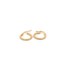 Load image into Gallery viewer, 18K Yellow Gold Earrings Very Tiny Hoops 0.83 grams - Rafant