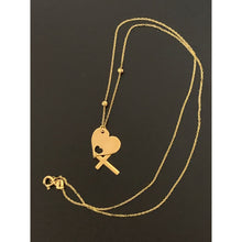 Load image into Gallery viewer, 18K Gold Necklace Heart Cross Pendant 16.50 inches 1.80 grams - Rafant