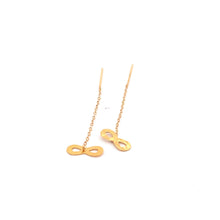 Load image into Gallery viewer, 18K Yellow Gold Earrings Threader Drop Infinity Tiny 0.28 grams - Rafant