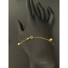 Load image into Gallery viewer, 18K Gold Bracelet Paperclips 7.25 inches with Ball Heart Charms 2.25 grams - Rafant