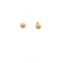 Load image into Gallery viewer, 18K Gold Earrings Stud Balls Frosted Small 1.55 grams - Rafant