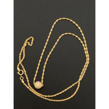 Load image into Gallery viewer, 18K Saudi Gold Necklace Chain 17.75" with Frosted Ball Pendant 1.04 grams - Rafant