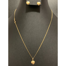 Load image into Gallery viewer, 18K Gold Necklace Chain 18 inches Heart Pendant with Earrings Set 1.80 grams - Rafant