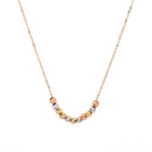 Load image into Gallery viewer, 18K Gold Necklace Chain Pendant Tricolor Beads Charms 1.31grams - Rafant
