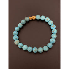 Load image into Gallery viewer, 24K Gold Piyao Pixiu Lucky Charm Bracelet Blue Turquoise Gemstones - Rafant