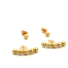 Load image into Gallery viewer, 18K Gold Earrings Balls Bead Stud Post 2.60 grams - Rafant