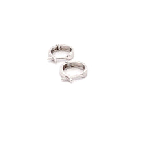 Load image into Gallery viewer, 18K White Gold Earrings Very Small Tiny Hoops Huggies 1.12 grams - Rafant