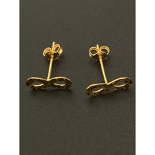 Load image into Gallery viewer, 18K Gold Earrings Stud Infinity Very Tiny 0.44 grams - Rafant