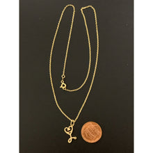 Load image into Gallery viewer, 18K Gold Necklace Cable Link Chain 17.75 inches with Stethoscope Pendant 2.01 grams - Rafant