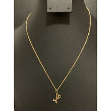Load image into Gallery viewer, 18K Gold Necklace Cable Link Chain 17.75 inches with Stethoscope Pendant 2.01 grams - Rafant