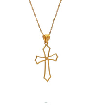 Load image into Gallery viewer, 18K Gold Necklace Chain 17.75 inches Pendant Cross Religious 1.14 grams - Rafant