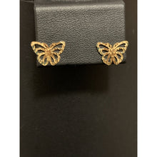 Load image into Gallery viewer, 18K Gold Earrings Pendant Butterfly Sets 1.92 grams - Rafant