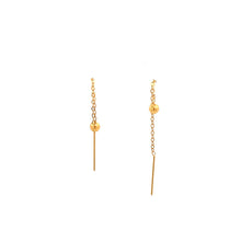 Load image into Gallery viewer, 18K Yellow Gold Earrings Threaders Balls Very Tiny 0.26 grams - Rafant