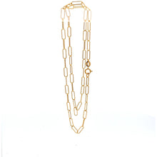 Load image into Gallery viewer, 18K Yellow Gold Necklace Chain Paperclip Small Link Size 15.75 inches 1.38 grams - Rafant