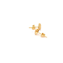Load image into Gallery viewer, 18K Yellow Gold Earrings Heart Stud Textured Small 1.04 grams - Rafant
