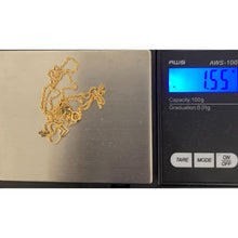 Load image into Gallery viewer, 18K Gold Necklace Chain 17.50 inches with Double Heart Pendant 1.55 grams - Rafant