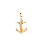 Load image into Gallery viewer, 18K Yellow Gold Pendant Anchor Religious Jesus Christ Cross - Rafant