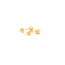 Load image into Gallery viewer, 18K Yellow Gold Earrings Stud Ball Textured 1.07 grams Small - Rafant