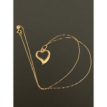 Load image into Gallery viewer, 18K Saudi Gold Necklace Box Chain Open Heart Pendant - Rafant
