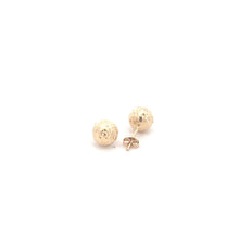 Load image into Gallery viewer, 18K Yellow Gold Earrings Stud Balls Textured 0.91 grams - Rafant