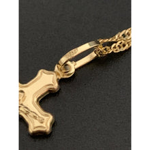 Load image into Gallery viewer, 18K Gold Necklace Twist Chain 17.75 inches w/ Cross Pendant 1.85 grams - Rafant