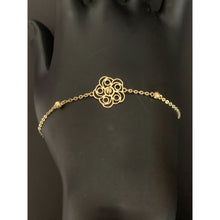 Load image into Gallery viewer, 18K Gold Bracelet Flower Charm Size 7 inches 1.20 grams - Rafant